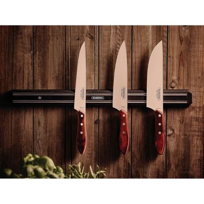 Faca Tramontina Para Carne 8" Em Aço Inox E Cabo Vermelho Polywood Tramontina