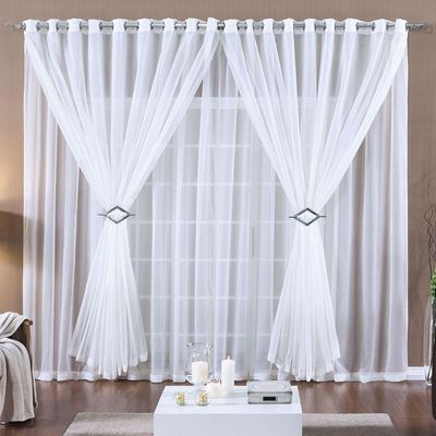 Cortina Paula 4,00M X 2,80M Branca Tecido Voal Leve Clean Para Sala Ou Quarto