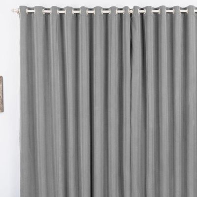 Cortina Duda 3,00M X 2,80M Metros Cinza Tecido Oxford Para Sala Ou Quarto