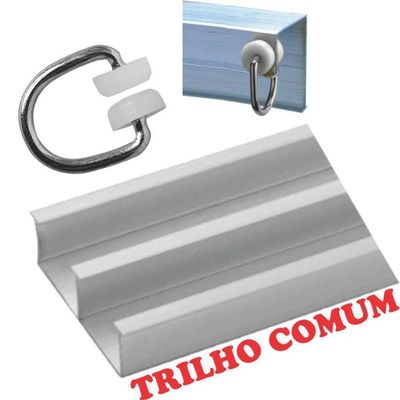 Cortina Pryme 2 Metros Sala Quarto Em Oxford Para Trilho Comum Cinza