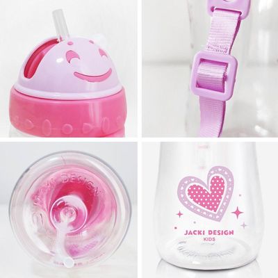 Kit Lancheira Térmica, Pote Marmita 400ml E Garrafa 460ml Infantil Piccolino Pink