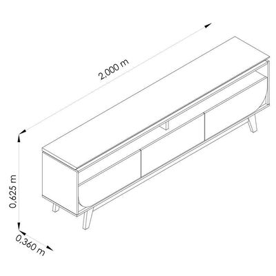 Rack Bancada Selene Cinamomo/off White Para Tv Até 75” - Madetec