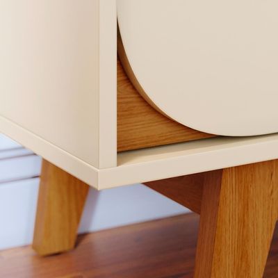 Rack Bancada Selene Cinamomo/off White Para Tv Até 75” - Madetec
