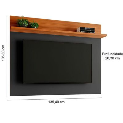 Painel 135cm Para Tv Até 50 Polegadas Nt1185 Notável Preto Tx- Freijó Trend