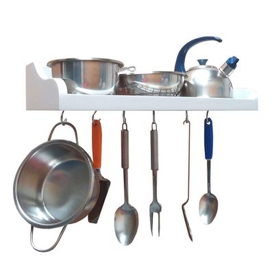 Prateleira Suporte Porta Panelas E Utensílios De Cozinha Branco Laca