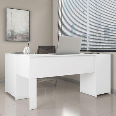 Escrivaninha Office De Canto 3 Gavetas 2 Portas Branco