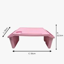 Kit 3 Bandeja Mesa Colo Apoio Comer Refeição Cama Suporte Notebook Rosa