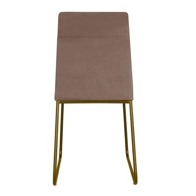 Kit 10 Cadeiras De Jantar Cozinha Industrial Lexa Veludo Élpis Móveis Capuccino Dourada