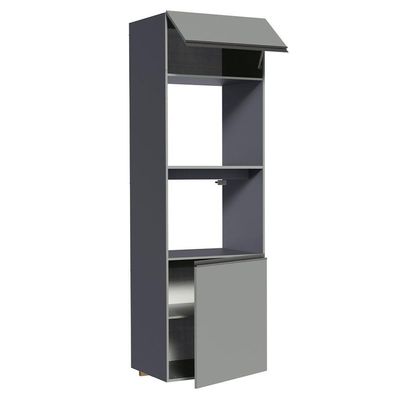 Torre Quente 60 Cm 2 Portas 2 Nichos Suspensa Cinza