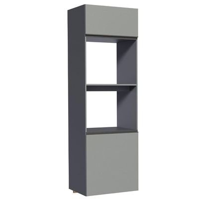 Torre Quente 60 Cm 2 Portas 2 Nichos Suspensa Cinza