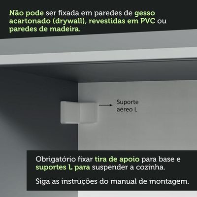Torre Quente 60 Cm 2 Portas 2 Nichos Suspensa Cinza