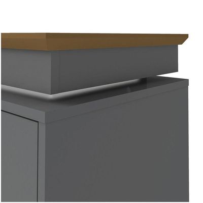 Rack Grafite/carvalho Tv De Até 75" Fio Led Madeira