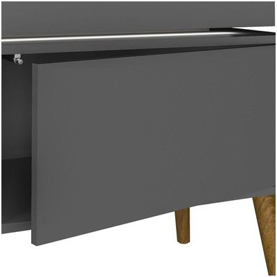 Rack Grafite/carvalho Tv De Até 75" Fio Led Madeira