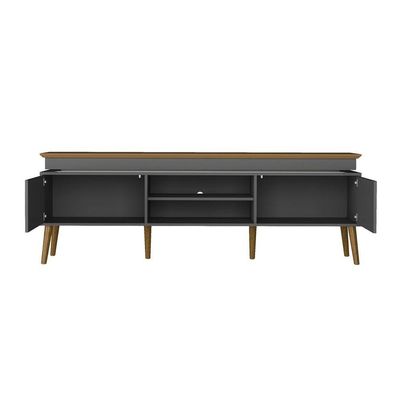 Rack Grafite/carvalho Tv De Até 75" Fio Led Madeira