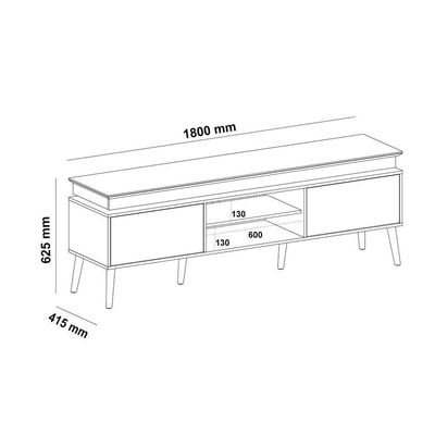 Rack Pinho/Off White Tv De Até 75" Fio Led Madeira