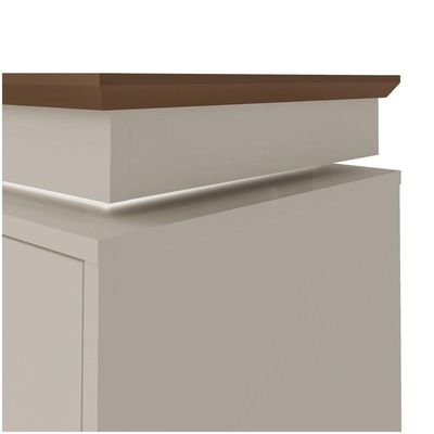 Rack Pinho/Off White Tv De Até 75" Fio Led Madeira