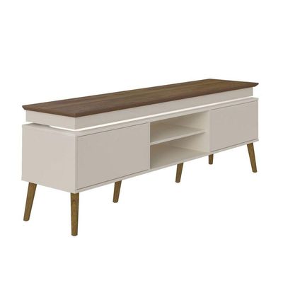 Rack Pinho/Off White Tv De Até 75" Fio Led Madeira