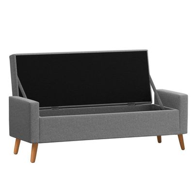 Recamier Bau Paris 1,40m Linho Cinza - Inova Decor