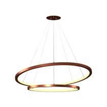 Lustre Pendente Orluce Tabat Or1791 Com 2 Aros 60-40cm Cobre Led Bivolt