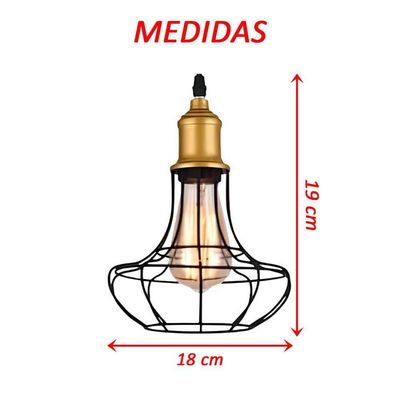 Kit 10 Pendente Aço Taschibra 40w Vintage Lustre Preto 185