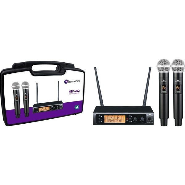 Microfone Sem Fio Harmonics Hsf-200 Duplo