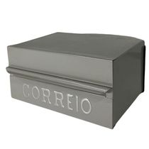 Caixa De Correios Brasileirinha Menor Cinza Tamanho 12x20x10 Aço Cinza