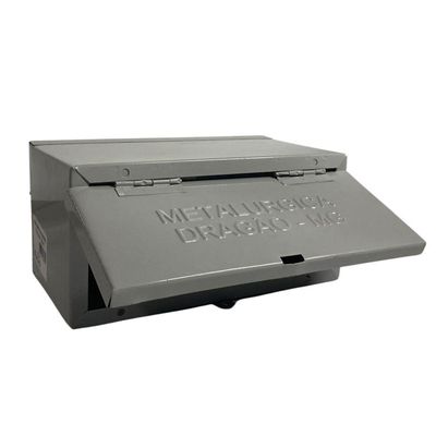 Caixa De Correios Brasileirinha Menor Cinza Tamanho 12x20x10 Aço Cinza