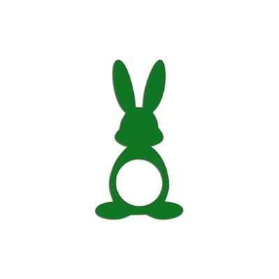 Porta Guardanapo Coelho Frente Kit 4 Peças 5,5cmx10cm- Cria Arte Laser Verde