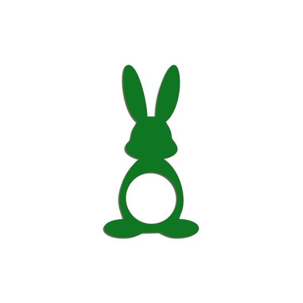 Porta Guardanapo Coelho Frente Kit 4 Peças 5,5cmx10cm- Cria Arte Laser Verde