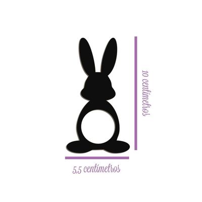 Porta Guardanapo Coelho Frente Kit 4 Peças 5,5cmx10cm- Cria Arte Laser Verde