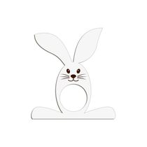 Porta Guardanapo Coelho Com Carinha 9cmx9,8cm Kit 4 Peças - Cria Arte Laser Branco