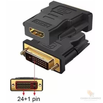 Cabo Adaptador Dvi Macho (24 +1) Hdmi Femea
