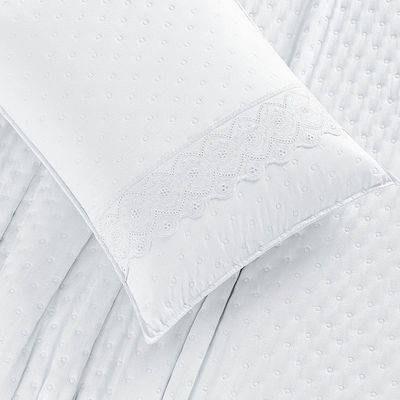 Cobre Leito Casal Cherry Laise Micropercal 200fios 3pç Branco