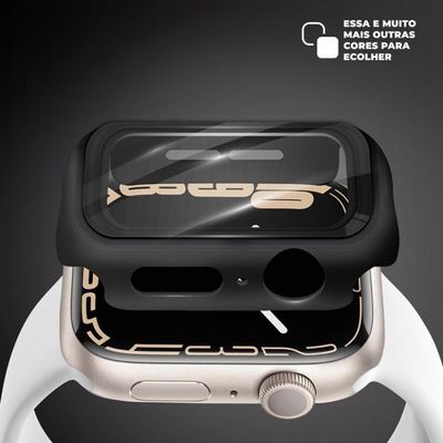 Case Para Apple Watch 45Mm (Series 7) - Armor + Película Integrada Na Case - Preta - Gshield