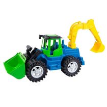 Brinquedo Retroescavadeira Articulável Carregador Frontal Máquina Construção 46cm
