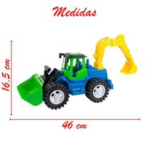 Brinquedo Retroescavadeira Articulável Carregador Frontal Máquina Construção 46cm