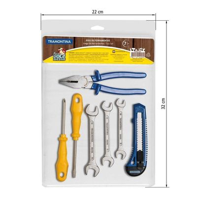 Kit De Ferramentas Tramontina Com Alicate Estilete Chaves De Fenda E Chaves Fixas 7 Peças Tramontina