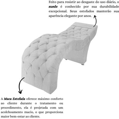 Maca Estofada Estética Cílios Salão Spa Suede Nicole Cor:branco