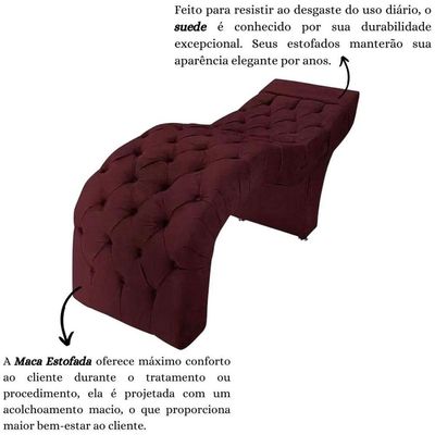 Maca Estofada Estética Cílios Salão Spa Suede Kelly Cor:bordô