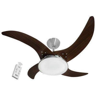Ventilador Led Carvalho Tabaco 4 Pás 110V E Controle Remoto 110V