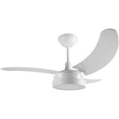 Ventilador Búzios Led Branco 110V 3 Pás Brancas 110V