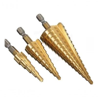 Kit 3 Brocas Escalonada Aço Profissional Para 12mm/20mm/32mm