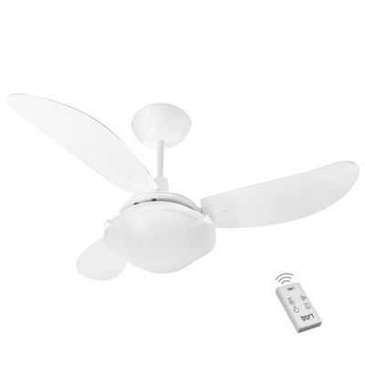 Ventilador Havaí 3 Pás 220V Branco E Controle Remoto 220V