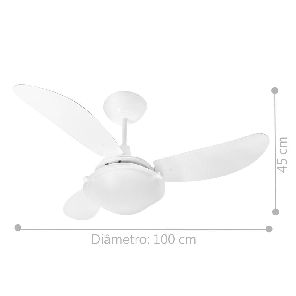 Ventilador Havaí 3 Pás 110V Branco