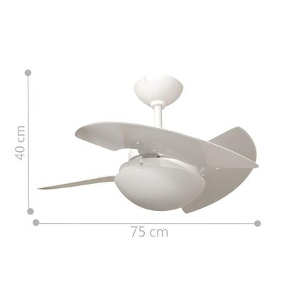 Ventilador Romênia 3 Pás 220V Branco E Controle Remoto 220V