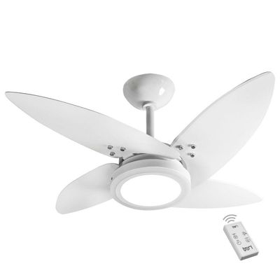 Ventilador Led Paris Branco 4 Pás 220V E Controle Remoto 220V