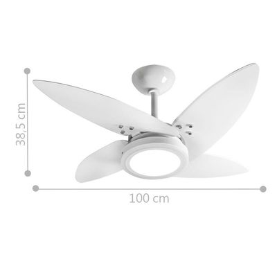 Ventilador Led Paris Branco 4 Pás 110V 110V
