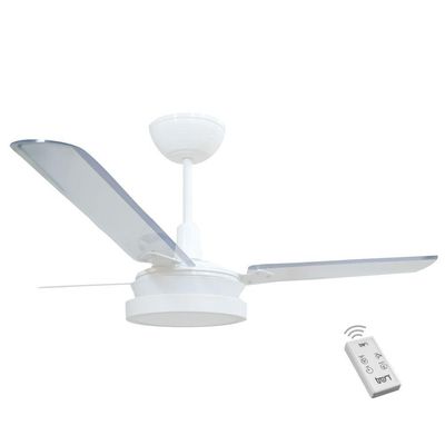 Ventilador Luz Led Branco 110V 3 Pás E Controle 110V