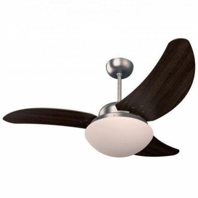 Ventilador Solano Aço Escovado 110V 3 Pás Tabaco 110V