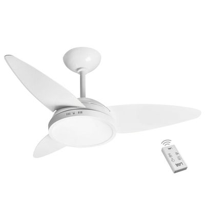Ventilador Luz Led Kan Branco 110V 3 Pás E Controle Remoto 110V